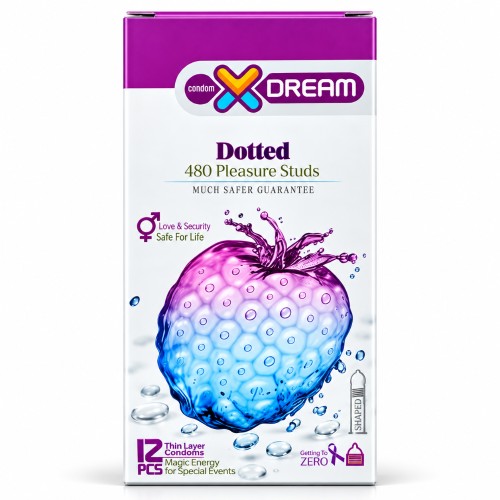 کاندوم خاردار ایکس دریم مدل Dotted بسته ۱۲ عددی