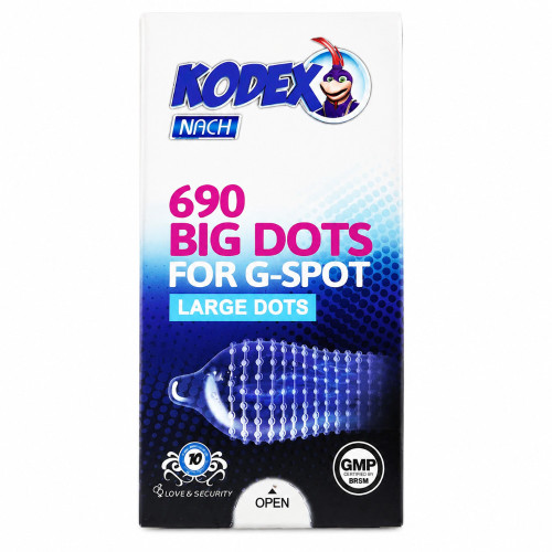 کاندوم ناچ کدکس مدل BIG DOTS بسته 10 عددی