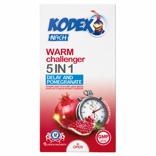 کاندوم کدکس مدل Warm Challenger 5in1 بسته 12 عددی