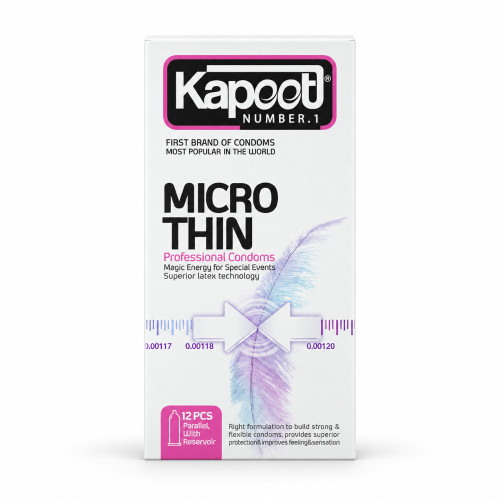کاندوم فوق نازک کاپوت مدل Micro Thin بسته 12 عددی