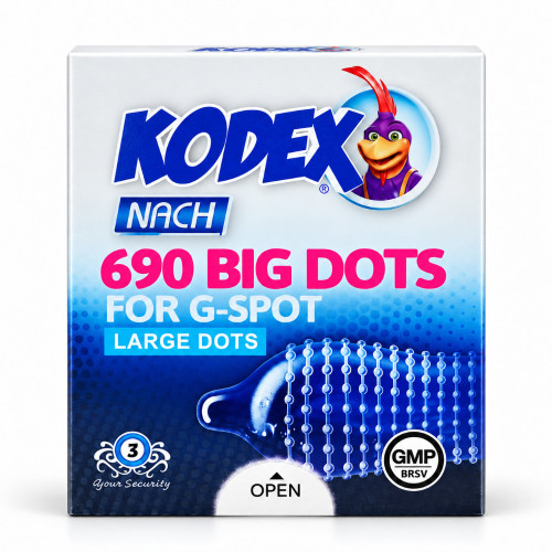 کاندوم ناچ کدکس مدل BIG DOTS بسته ۳ عددی خاردار