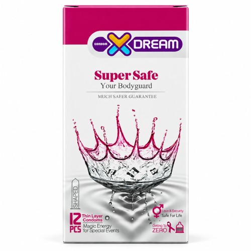 کاندوم ایکس دریم مدل Super Safe بسته ۱۲ عددی بسیار ایمن